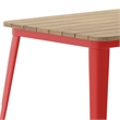 30x60 Commercial Poly Resin Restaurant Table with Umbrella Hole - Brown/Red