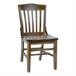 School House Back Antique Copper Wood Restaurant Chair with Footrest