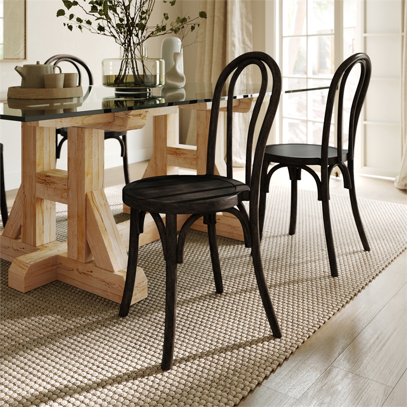 Thonet Solid Wood Stackable Dining Chair with Fixed Floor Glides in EA.
