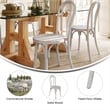 Thonet Solid Wood Stackable Dining Chair with Fixed Floor Glides in White Wash