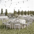 Thonet Solid Wood Stackable Dining Chair with Fixed Floor Glides in White Wash