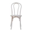 Thonet Solid Wood Stackable Dining Chair with Fixed Floor Glides in White Wash