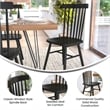 Windsor Style Commercial Solid Wood Spindle Back Dining Chairs in Black-Set of 2