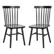 Windsor Style Commercial Solid Wood Spindle Back Dining Chairs in Black-Set of 2