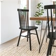 Windsor Style Commercial Solid Wood Spindle Back Dining Chairs in Black-Set of 2
