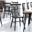 Windsor Style Commercial Solid Wood Spindle Back Dining Chairs in Black-Set of 2