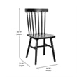 Windsor Style Commercial Solid Wood Spindle Back Dining Chairs in Black-Set of 2