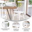 Windsor Style Commercial Solid Wood Spindle Back Dining Chairs in White-Set of 2