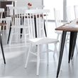 Windsor Style Commercial Solid Wood Spindle Back Dining Chairs in White-Set of 2