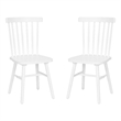 Windsor Style Commercial Solid Wood Spindle Back Dining Chairs in White-Set of 2