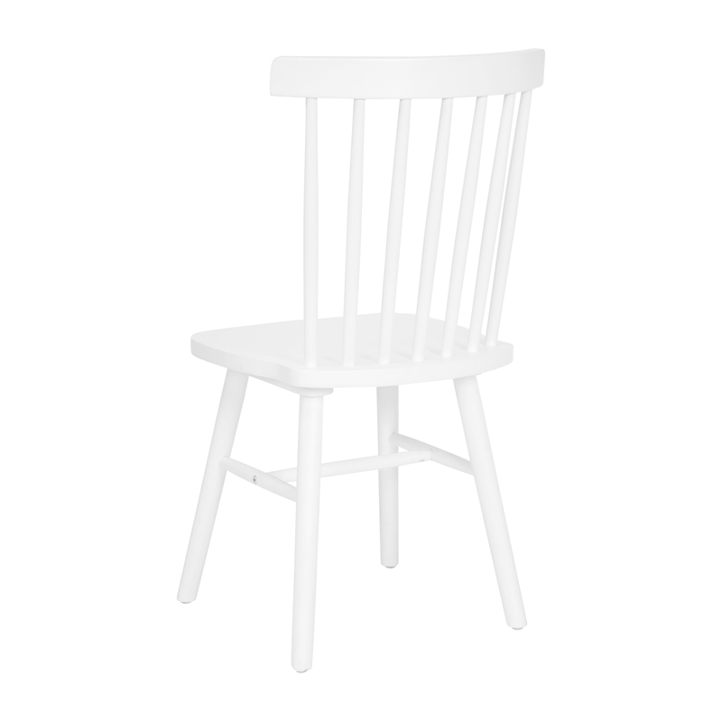 Windsor Style Commercial Solid Wood Spindle Back Dining Chairs in White-Set of 2