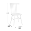 Windsor Style Commercial Solid Wood Spindle Back Dining Chairs in White-Set of 2