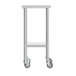 Commercial Stainless Steel 18 Gauge Work Table with Undershelf and Casters-24x18