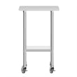 Commercial Stainless Steel 18 Gauge Work Table with Undershelf and Casters-24x18