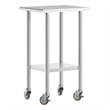 Commercial Stainless Steel 18 Gauge Work Table with Undershelf and Casters-24x18