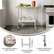 Commercial Stainless Steel 18 Gauge Work Table with Undershelf and Casters-24x36