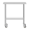 Commercial Stainless Steel 18 Gauge Work Table with Undershelf and Casters-24x36