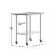 Commercial Stainless Steel 18 Gauge Work Table with Undershelf and Casters-24x36