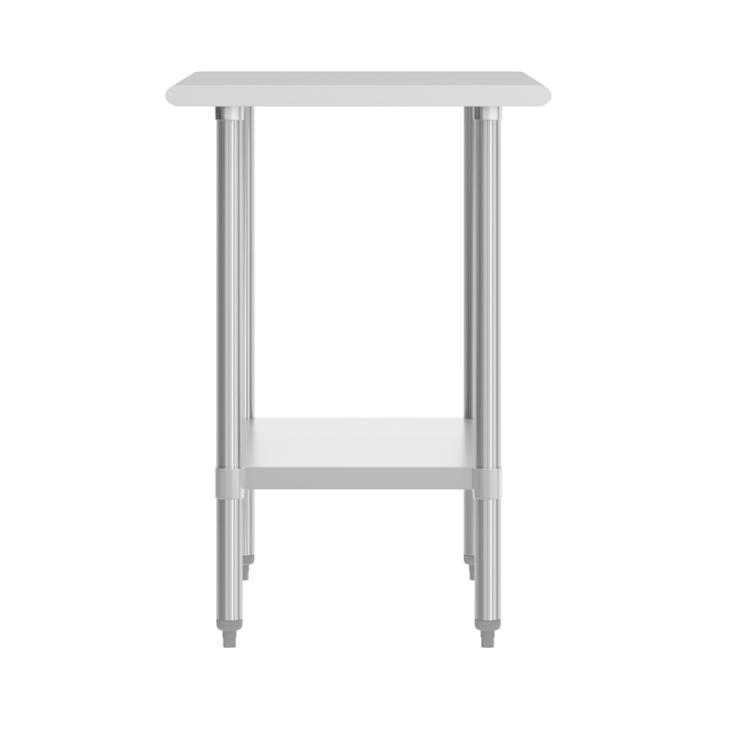 Commercial Stainless Steel 18 Gauge Work Table with Undershelf - 24x36