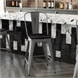 Indoor Counter Stool with Poly Resin Colorful Seat-Silver AQ Clear Coat/Black