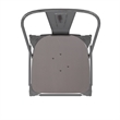 Indoor Counter Stool with Poly Resin Colorful Seat-Silver AQ Clear Coat/Gray