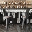 Indoor Counter Stool with Poly Resin Colorful Seat-Silver AQ Clear Coat/Gray