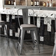 Indoor Counter Stool with Poly Resin Colorful Seat-Silver AQ Clear Coat/Gray