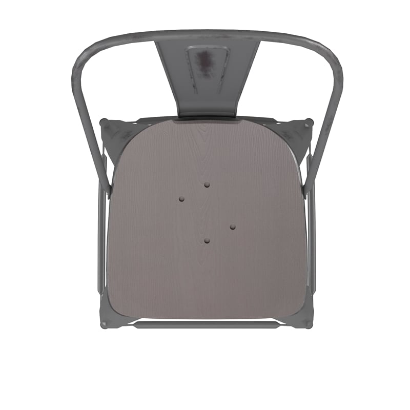 Indoor Counter Stool with Poly Resin Colorful Seat-Silver AQ Clear Coat/Gray