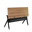 Commercial Nesting Flip Training Table with Steel Frame and Y-Legs in Walnut/Blk