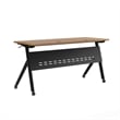 Commercial Nesting Flip Training Table with Steel Frame and Y-Legs in Walnut/Blk