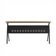 Commercial Nesting Flip Training Table with Steel Frame and Y-Legs in Walnut/Blk