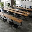 Commercial Nesting Flip Training Table with Steel Frame and Y-Legs in Walnut/Blk