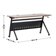 Commercial Nesting Flip Training Table with Steel Frame and Y-Legs in Walnut/Blk