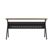 Commercial Nesting Flip Training Table with Steel Frame and Y-Legs in Walnut/Blk