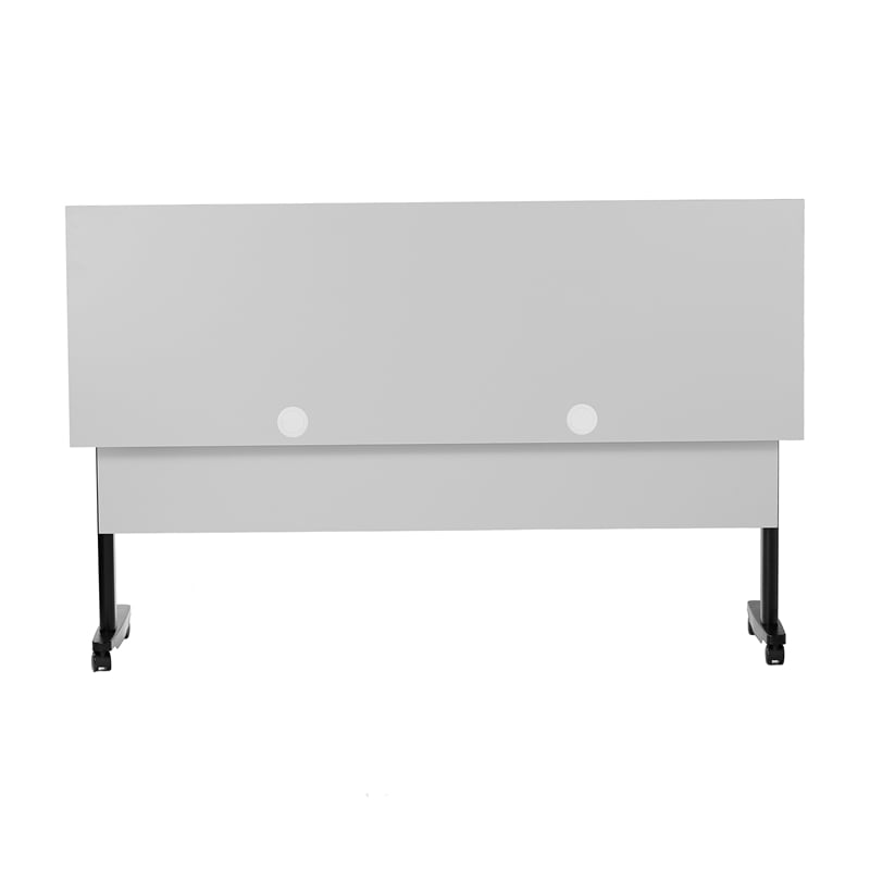 Commercial Nesting Flip Training Table with Steel Frame and T-Legs in Gray/Black