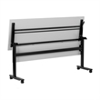 Commercial Nesting Flip Training Table with Steel Frame and T-Legs in Gray/Black