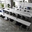Commercial Nesting Flip Training Table with Steel Frame and T-Legs in Gray/Black