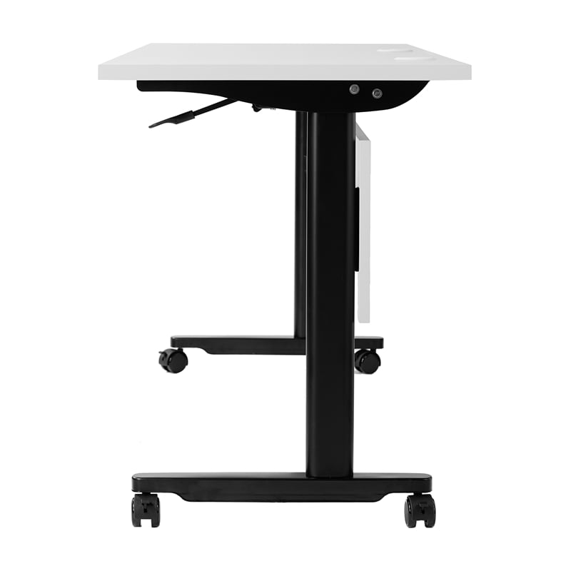 Commercial Nesting Flip Training Table with Steel Frame and T-Legs in Gray/Black