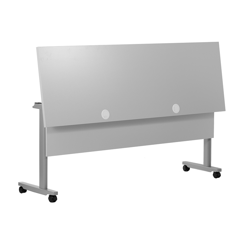 Commercial Nesting Flip Training Table with Steel Frame and T-Legs in Gray
