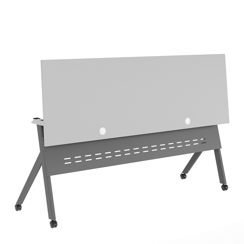 Commercial Nesting Flip Training Table with Steel Frame and Y-Legs in Gray