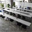 Commercial Nesting Flip Training Table with Steel Frame and Y-Legs in Gray
