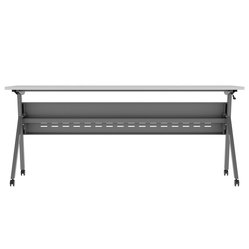 Commercial Nesting Flip Training Table with Steel Frame and Y-Legs in Gray