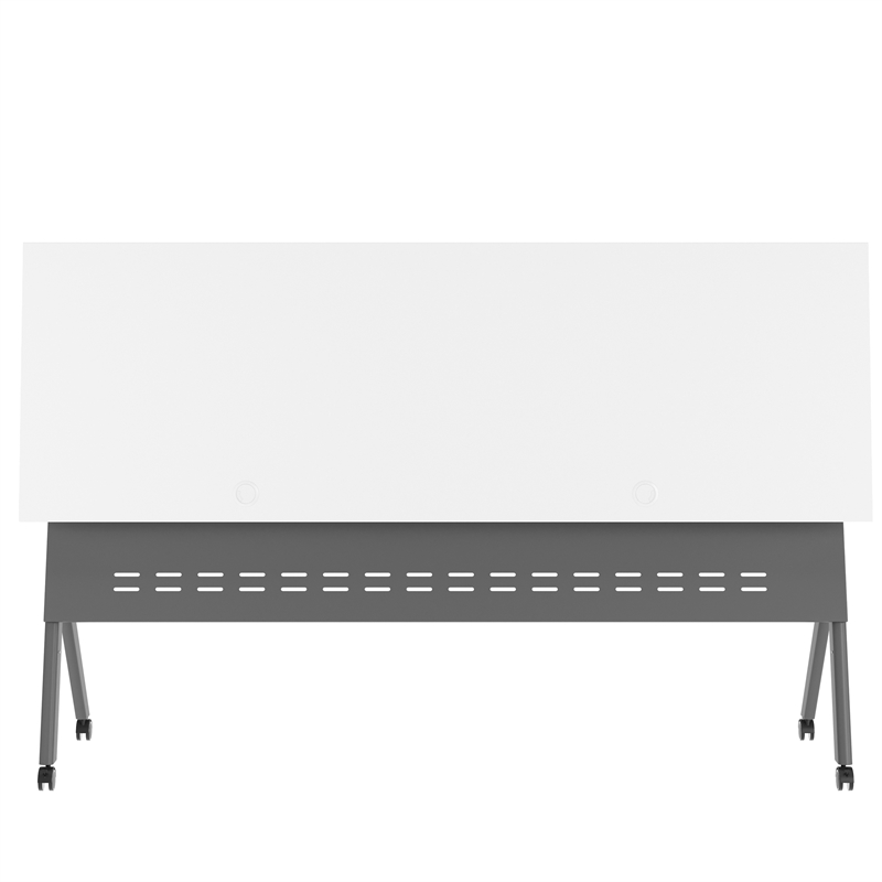 Commercial Nesting Flip Training Table with Steel Frame and Y-Legs in White/Gray