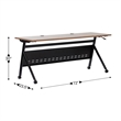 Commercial Nesting Flip Training Table with Steel Frame and Y-Legs in Walnut/Blk