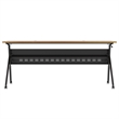 Commercial Nesting Flip Training Table with Steel Frame and Y-Legs in Walnut/Blk