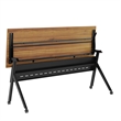 Commercial Nesting Flip Training Table with Steel Frame and Y-Legs in Walnut/Blk