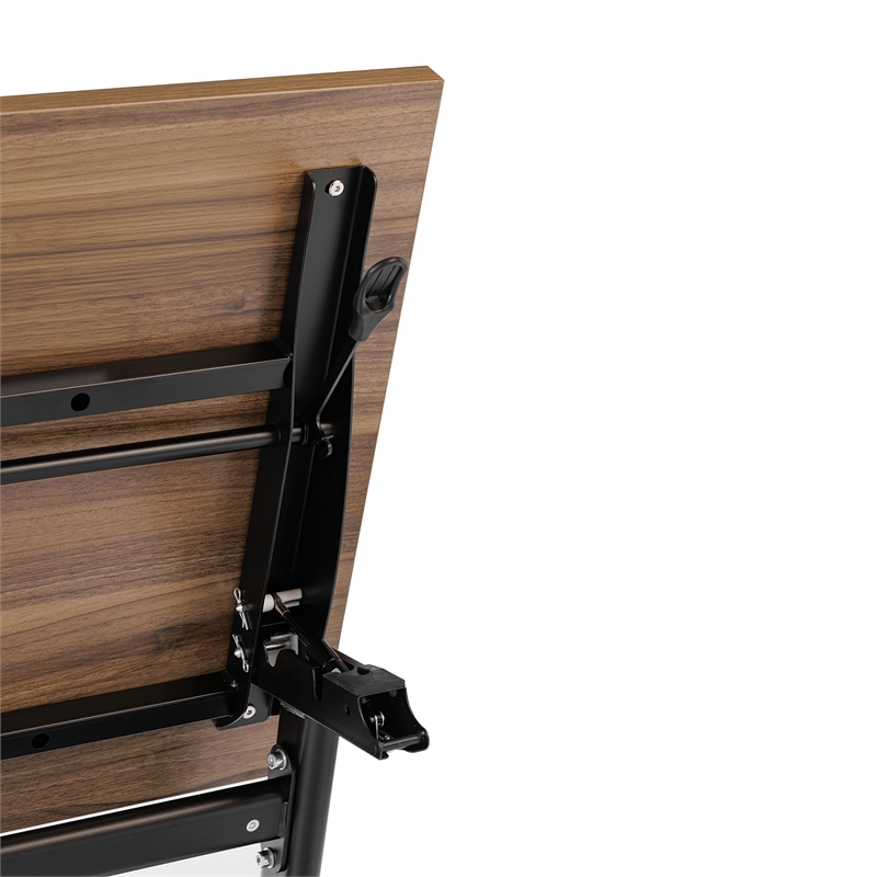 Commercial Nesting Flip Training Table with Steel Frame and Y-Legs in Walnut/Blk