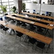 Commercial Nesting Flip Training Table with Steel Frame and Y-Legs in Walnut/Blk