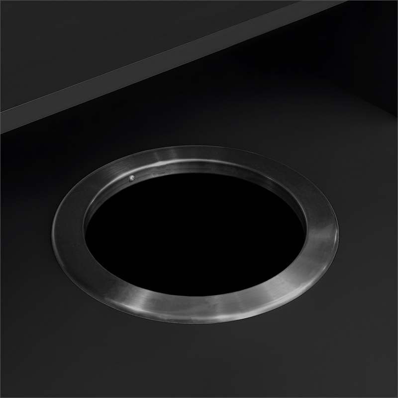 Commercial Grade 32 Gallon Wood Tray Top Trash Enclosure with Drop Hole-Black