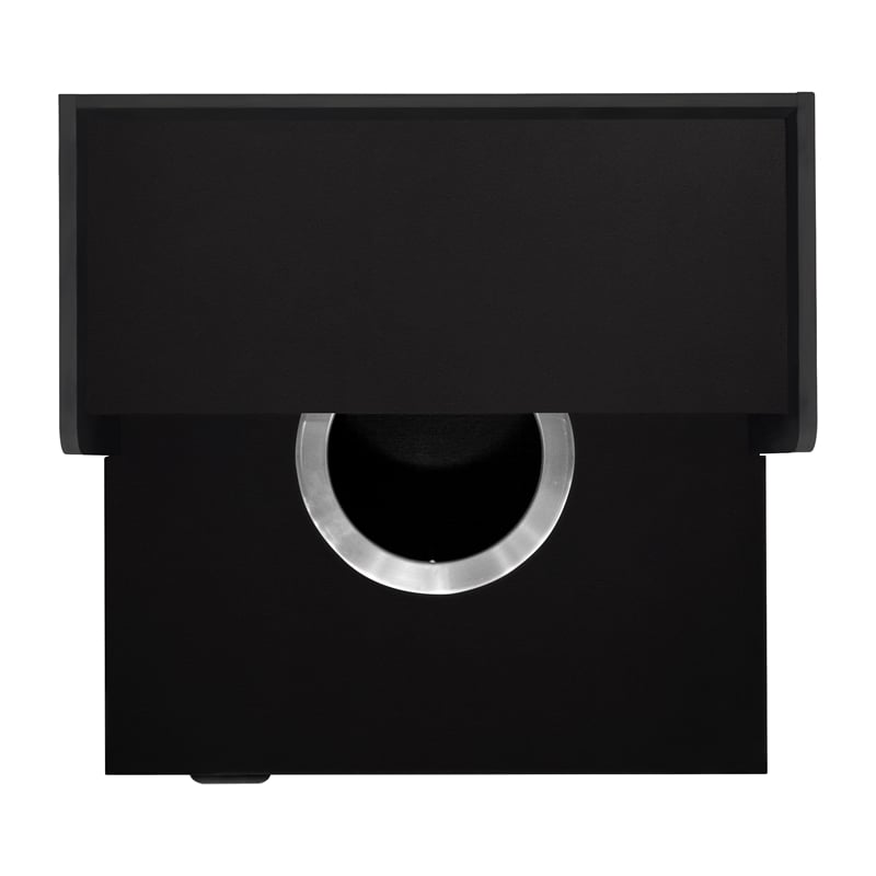 Commercial Grade 32 Gallon Wood Tray Top Trash Enclosure with Drop Hole-Black